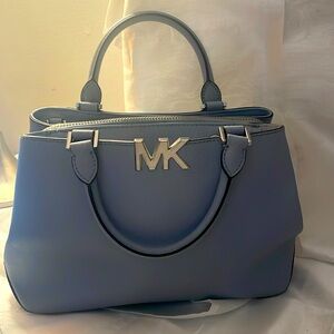 Pale Blue Michael Kors Florence Leather Satchel Preloved great condition